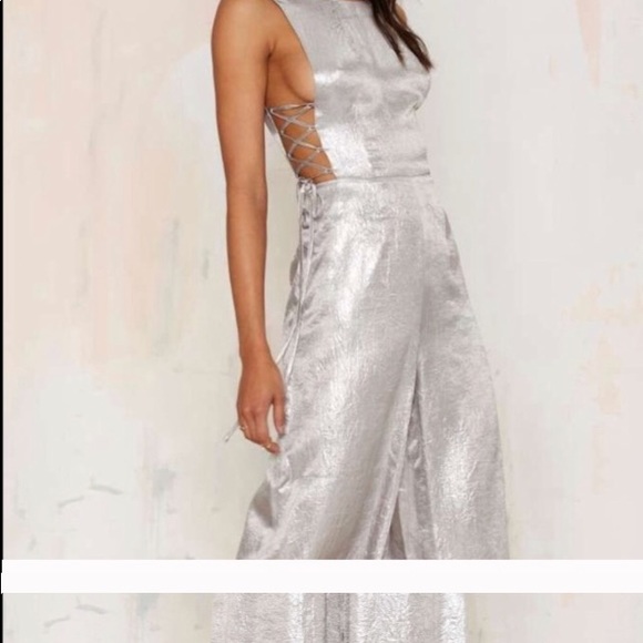Nasty Gal Other - Beautiful Silver Jumpsuit.